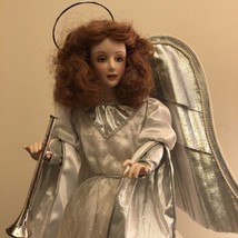 Franklin Mint “The Heralding Angel” Heirloom Doll Bisque Porcelain 19”  - $27.95