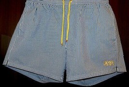 Hugo Boss Blue Striped Mens Swim Shorts Beach Athletic Size XXL NEW - £55.81 GBP