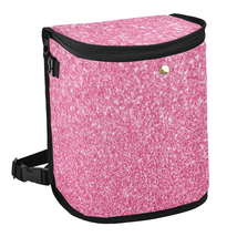 Pink Glitter Car Trash Can with Lid Van Sparkling Particles Garbage Cans Collaps - £14.72 GBP