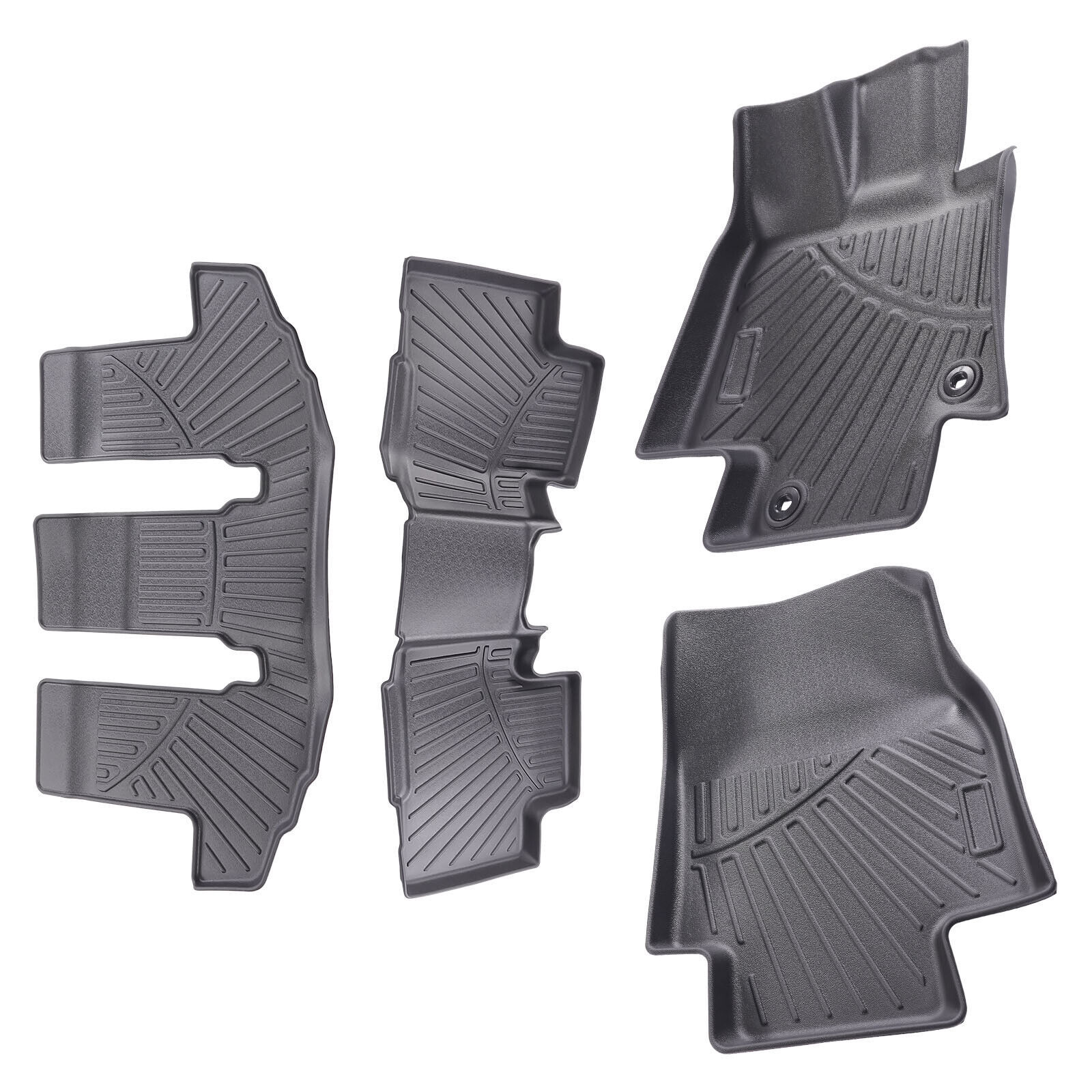 Car Floor Mats Liner Kit for Toyota Highlander 2020-2024 7-Seats Rubber TPE