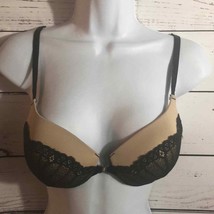 Lily if France black lace nude padded bra 34C - $13.46