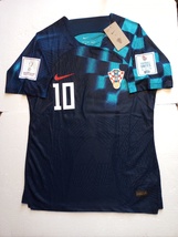 Luka Modric Croatia 2022 World Cup Qatar Match Slim Fit Blue Away Soccer Jersey - $90.00