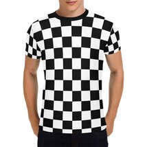 Checkered Square Black White Men&#39;s All Over Print T-shirt (USA Size) - $27.00
