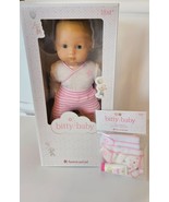 American Girl Bitty Baby Doll Blonde Hair Blue Eyes and Diaper Set Authe... - £77.75 GBP