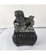 Carved Stone Foo Dog Trinket Box Figurine 5&quot; - £34.95 GBP