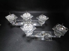 Swarovski pair of two and three head candleholder crystal pin 2pcs - £122.63 GBP