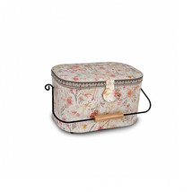 Dritz Large Oval Sew Basket Metal Handle Cream Floral - £55.74 GBP