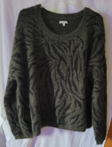 Women&#39;s Wonderly Sweater Plus Size 3X Green Black Pullover Winter Warm C... - $14.99
