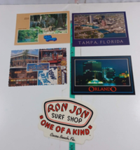 post cards lot of 4, florida and ron jon sticker (321) - $5.94