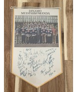 Rare Vintage Dinamo Riga Hockey Club Pennant With All Team’s Signatures - $131.34 CAD