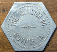 Moville, Iowa IA The Hamilton Co. General Store Hexagon Good For 50¢ Tra... - £10.68 GBP