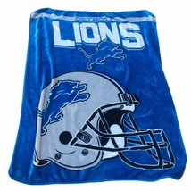 Vtg Detroit Lions Micro Fleece Super Plush Throw Blanket 46&quot; X 60&quot; Rare Read - £26.23 GBP