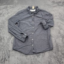 Faded Glory Shirt Girls XL Gray Button Up Long Sleeve Cutaway Collared Top - $19.78