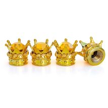 Gold Crown Tire Valve Stem Caps – Luxury Car Accessories (Set of 4) - $7.99