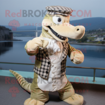 Beige Loch Ness Monster mascot costume character dressed with a Waistcoa... - £935.25 GBP