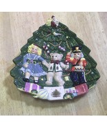 SPODE CHRISTMAS TREE HAND PAINTED TOYS AROUND the TREE COOKIE PLATE - $663.24 MXN