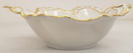 Antique Moritz Zdekauer MZ Austrian White and Gold Leaf Porcelain Dish 1884-1909 - $46.75