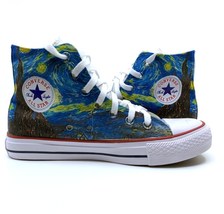 Starry Night Vincent van Gogh Converse, Hi Tops, Custom Converse, Sneakers - £78.55 GBP+