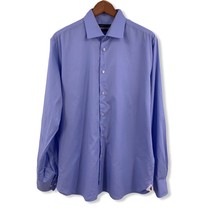 John Varvatos Blue Long Sleeve Button Front Size 16 34/35 - £15.50 GBP