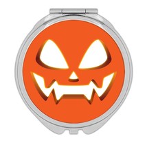 Scary Halloween Pumpkin : Gift Compact Mirror Fall Autumn Face Decoration - £9.71 GBP