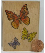 Rubber Stamp Stampcraft 440H19 Three Butterfly&#39;s 3X2&quot;   BD2 - £3.92 GBP