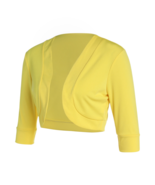 Solid Color Long Sleeve Short Jacket  for Spring Fall Yellow/Purple/Whit... - £17.27 GBP