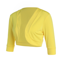 Solid Color Long Sleeve Short Jacket  for Spring Fall Yellow/Purple/Whit... - £17.26 GBP