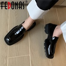 FEDONAS Vintage Soft Genuine Leather Shoes For Women Genuine Leather Platform Sq - £103.16 GBP