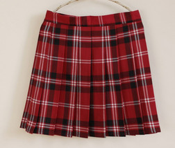Red Short Plaid Skirt Outfit Women Girl Mini Plaid Pleated Skirt Checked Tennis 