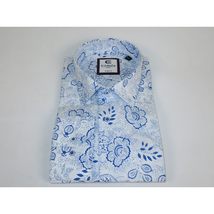 Men's Shirt By CASILA Turkey Cotton Blend Long Sleeves 501700-01 Blue Floral image 4