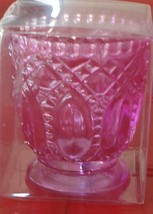 Pressed Glass PinkTea Light Holder BRAND NEW IN PACKAGE - $4.94