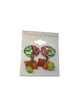 Draper&#39;s &amp; Damon&#39;s Fashion Earrings Orange and Green Dangle Jewelry Ladies - £11.69 GBP