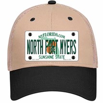 North Fort Myers Florida Novelty Khaki Mesh License Plate Hat - £23.17 GBP