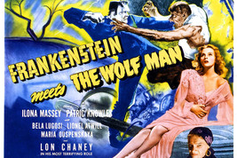 Bela Lugosi and Lon Chaney Jr. and Ilona Massey in Frankenstein Meets The Wolf M - £19.13 GBP