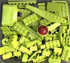 Lego 100 piece Lime Green Lego lot full of bricks, blocks Variety of Siz... - $12.95