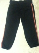 Augusta baseball softball pants youth large black stripe red sports girls - $8.29