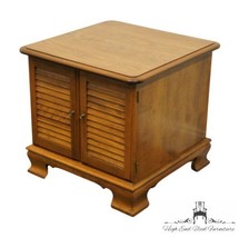 ETHAN ALLEN Heirloom Nutmeg Maple 23&quot; Square Record Cabinet / Accent End... - £395.03 GBP