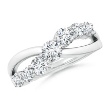 Angara Lab-Grown 0.91 Ct Graduated Round Diamond Broad Fashion Ring in S... - £633.63 GBP