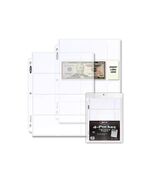 1 pack of 20 BCW 2 ¾&quot; x 6 ¾&quot; Currency 4-Pocket Pro Binder Pages - $324.36 MXN