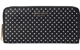 Kate Spade Spencer Slim Continental Wallet Black White Polka Dot K4546 $198 - £64.29 GBP