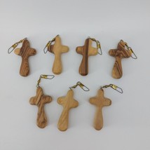 Christian Cross Comfort Natural 3.5&quot; x 2&quot; Olive Wood 7 Pieces - $8.60