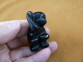Y-MON-578 little Black onyx MONKEY APE gemstone monkeys STONE zoo monkey... - £14.69 GBP