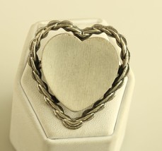 Sterling Silver 925 Vintage Signed Beau Heart Brooch Pin - £23.36 GBP