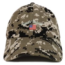 Trendy Apparel Shop South Dakota USA Flag Low Profile Soft Cotton Baseball Cap - - £16.02 GBP