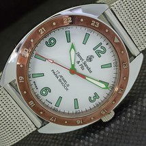 Mechanical Henri Sandoz &amp; Fils Vintage Swiss Mens White Watch 566a-a300032-6 - £19.80 GBP