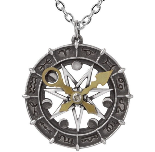 Primary image for Astro-lunial Compass Pendant Zodiac Astrological Symbols Alchemy Gothic P935 NWT