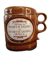 Aramis USA Coffee Mug Cup 3 3/4&quot; What is Worth Doing is Worth Doing Well... - £9.24 GBP
