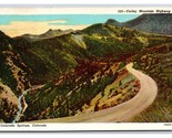 Corley Mountain Highway Colorado Springs CO Linen Postcard E19 - $2.92