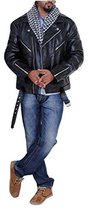 Bestzo Men&#39;s Fashion Real leather Biker jacket Black 5XL - £204.65 GBP