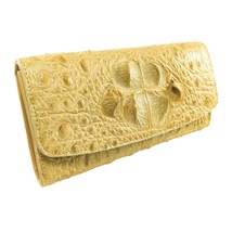 Women&#39;s Alligator Leather Wallet Trifold Purse 7.5 in Long Backbone Money Card  - £68.94 GBP